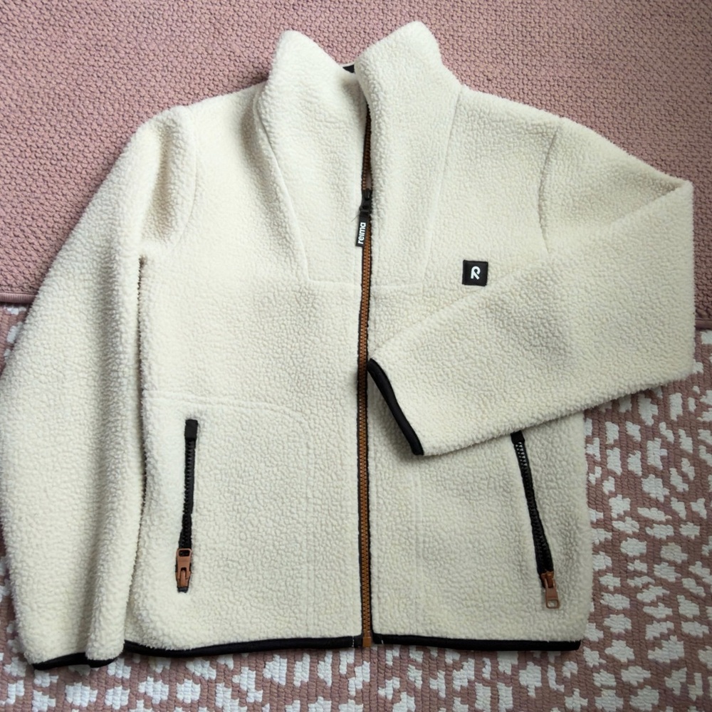 Kids Girls Cream Fleece Jacket